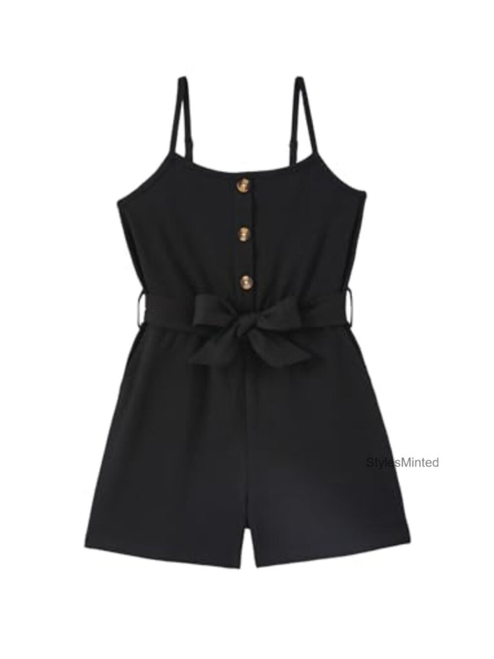Girls Summer Rompers with Pockets Cami Spaghetti Strap Hawaiian Romper with Belt